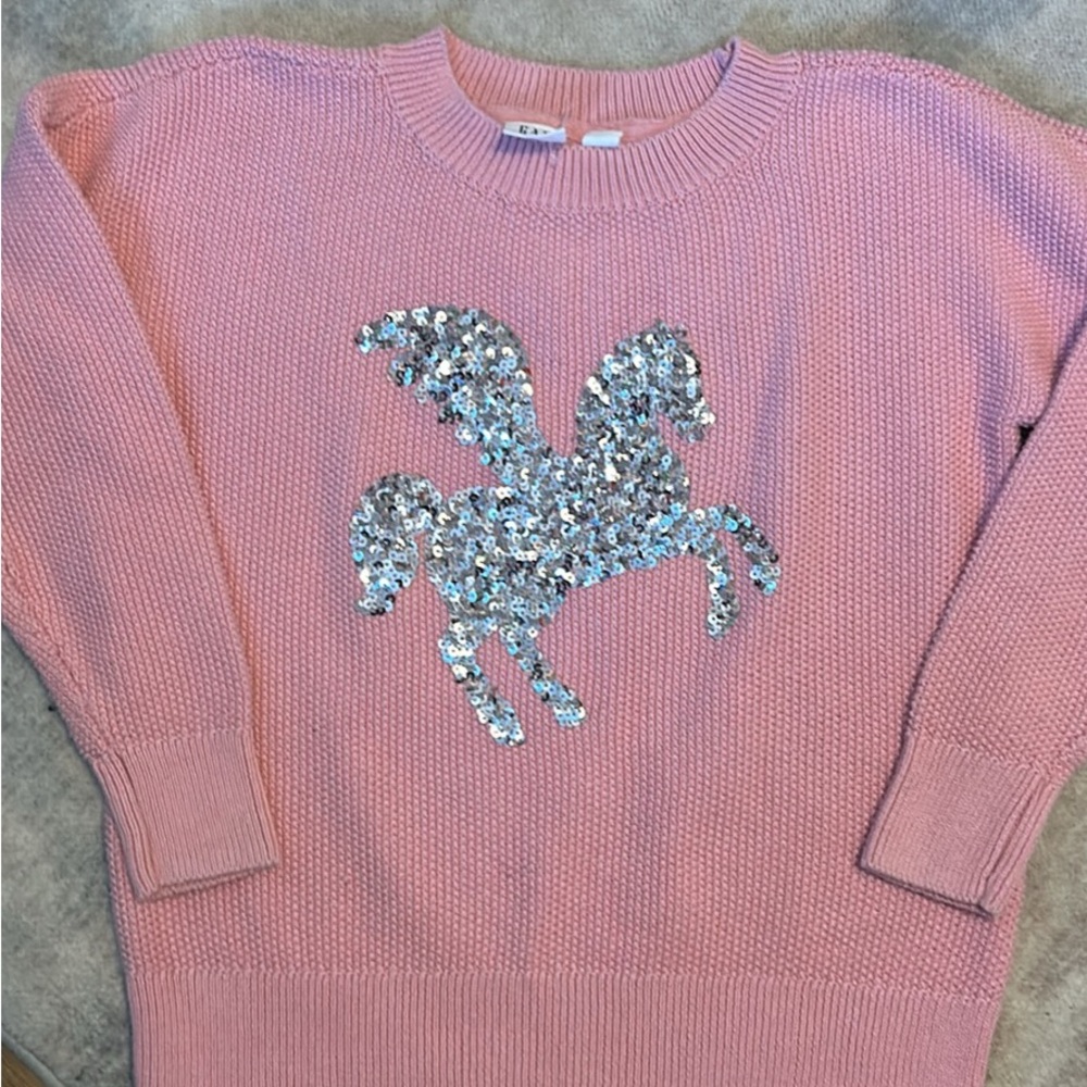 Pink Sequin Pegasus Sweater